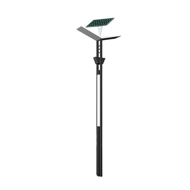 Integrated Vertical Solar Post Light